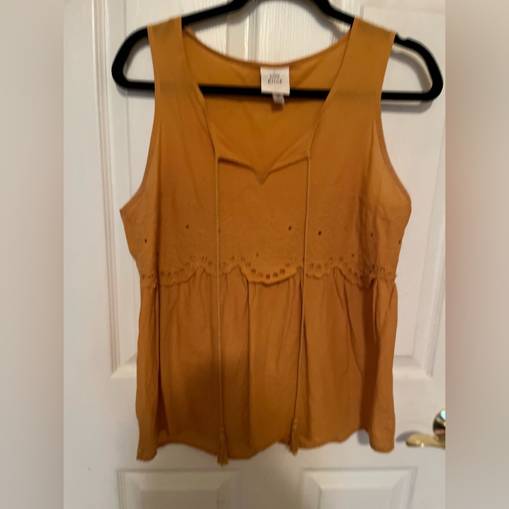 Women's Mustard Sleeveless Top